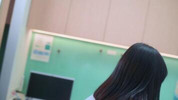 A little cute girl having teeth examined by dentist in dental clinic, teeth check-up and Healthy teeth concept video