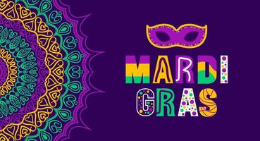 Mardi Gras Carnival in New Orleans background with Carnival mask.  Mardi Gras refers to events of the Carnival celebration background design template. use to banner, placard, card, and poster design. vector