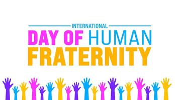 February is International Day of Human Fraternity background template. Holiday concept. background, banner, placard, card, and poster design template with text inscription and standard color. vector