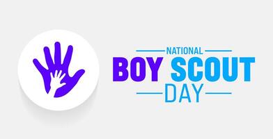 February is National Boy Scout Day background template. Holiday concept. use to background, banner, placard, card, and poster design template with text inscription and standard color. vector