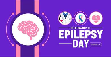 February is International Epilepsy Day background template with USA flag theme concept. Holiday concept. use to background, banner, placard, card, and poster design template with text inscription vector