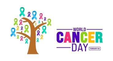 February 4 is World Cancer Day background template with usa flag theme concept. Holiday concept. use to background, banner, placard, card, and poster design template with text inscription vector