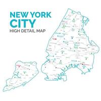 nuevo York ciudad alto calidad y alto detallado resolución mapa. detallado urbano plan vector impresión póster nuevo York ciudad mapa. Nueva York la carretera y mapa con etiquetado para tu web sitio, aplicación y ui diseño.