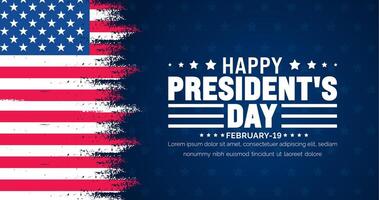 February 19 is President's Day background template with USA flag theme concept. Holiday concept. American Flag design President Day celebrated on the third Monday of February every year. vector