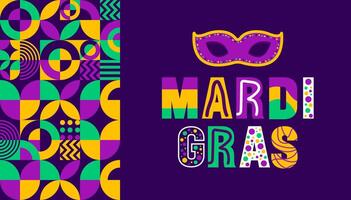 Mardi Gras Carnival in New Orleans background with Carnival mask.  Mardi Gras refers to events of the Carnival celebration background design template. use to banner, placard, card, and poster design. vector