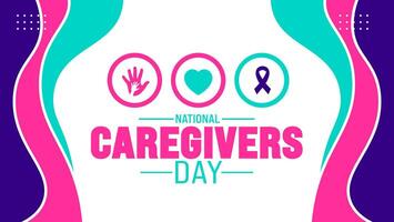 February is National Caregivers Day background template. Holiday concept. background, banner, placard, card, and poster design template with text inscription and standard color. vector illustration.