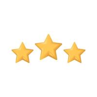 3d three star icon for service rating for satisfaction rating bubble vector