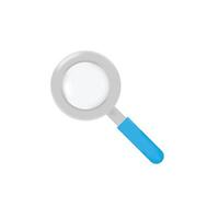 3d icon magnifying glass isolated on white background vector