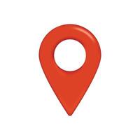 3d pin icon location map point red vector