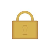 3d lock icon secure padlock key vector