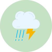 Thunder strom Flat Circle Icon vector