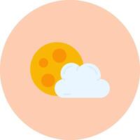 Night Flat Circle Icon vector