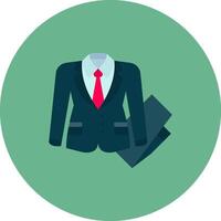 Business suit Flat Circle Icon vector
