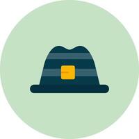 Hat Flat Circle Icon vector