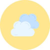 Overcast Flat Circle Icon vector