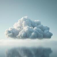 ai generado un nube flotante en el cielo terminado agua foto