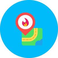 Fire Flat Circle Icon vector