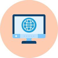 Global Flat Circle Icon vector