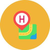 Hospital Flat Circle Icon vector