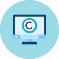 Copyright Flat Circle Icon vector