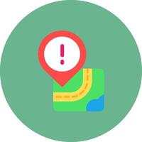 Warning Flat Circle Icon vector