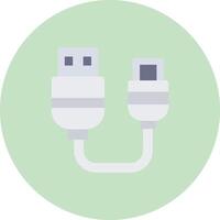 Usb Flat Circle Icon vector