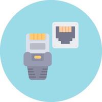 Ethernet Flat Circle Icon vector