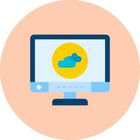 Cloud Flat Circle Icon vector