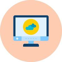 nube plano circulo icono vector