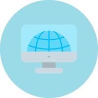 Monitor Flat Circle Icon vector