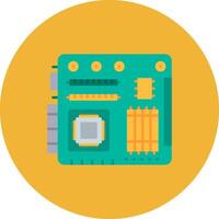 Motherboard Flat Circle Icon vector