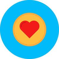 Heart Flat Circle Icon vector