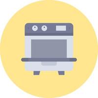 Dishwasher Flat Circle Icon vector