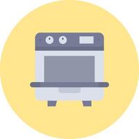 Dishwasher Flat Circle Icon vector