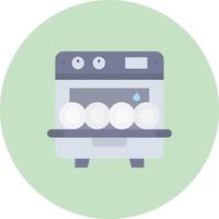 Dishwasher Flat Circle Icon vector