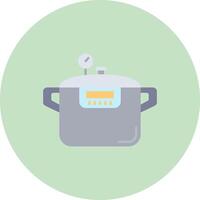 Pressure cooker Flat Circle Icon vector