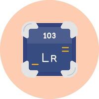 Lawrencium Flat Circle Icon vector