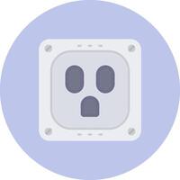 Socket Flat Circle Icon vector