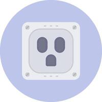 Socket Flat Circle Icon vector