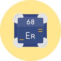 Erbium Flat Circle Icon vector