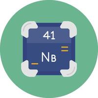Niobium Flat Circle Icon vector