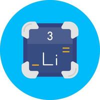 Lithium Flat Circle Icon vector