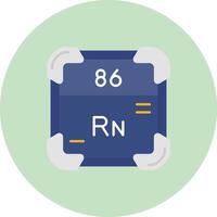 radón plano circulo icono vector