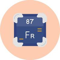 Francium Flat Circle Icon vector