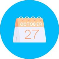 27th of October Flat Circle Icon vector