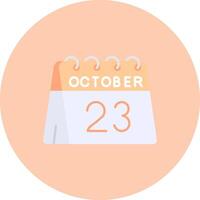 23rd of October Flat Circle Icon vector