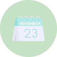 23rd of November Flat Circle Icon vector