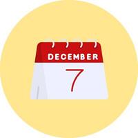 7th of December Flat Circle Icon vector