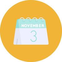 3rd of November Flat Circle Icon vector