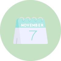 7th of November Flat Circle Icon vector